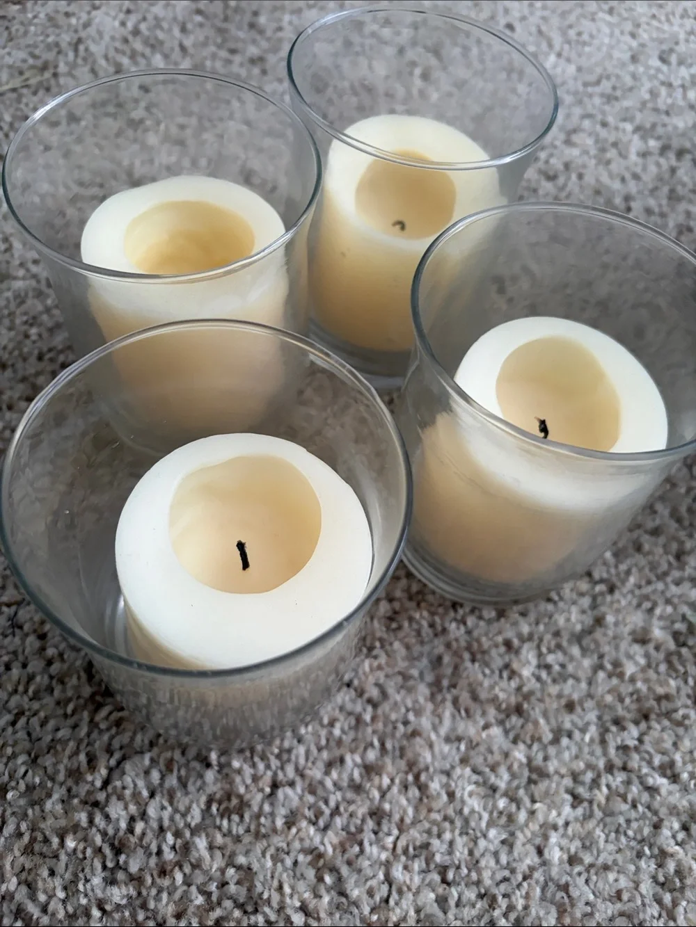 Cream Votive Candle Set in Clear Glass Holders - Home Accents